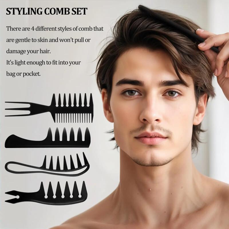 Detangling Wide Comb - 남성용 헤어 스타일링 4종 세트 -