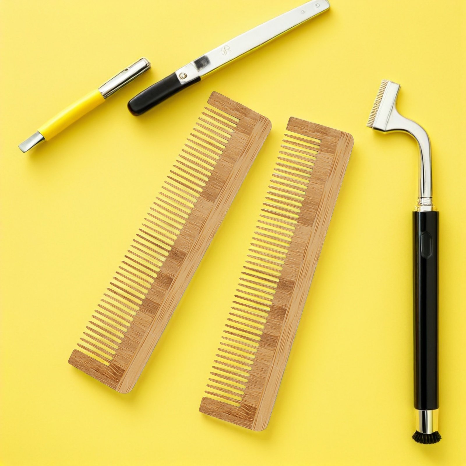 Detangling Wide Comb - 12개입 일회용 나무 수염 빗 대나무