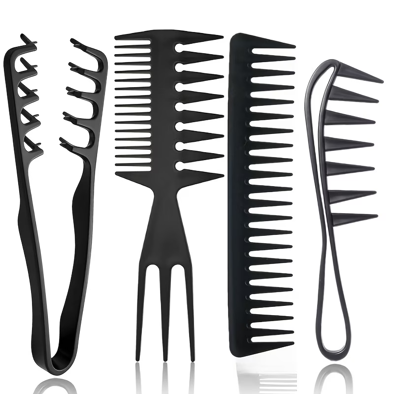Detangling Wide Comb - 4종 남성 스타일링 빗 세트, 정전기
