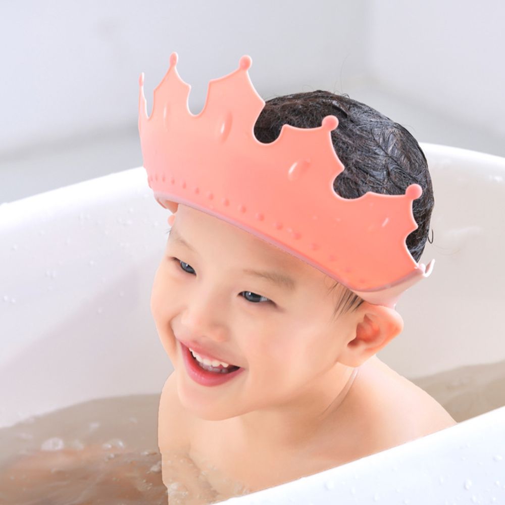 Hair Care For Baby - 안전한 귀&눈 보호 플라스틱 단색 샤워캡