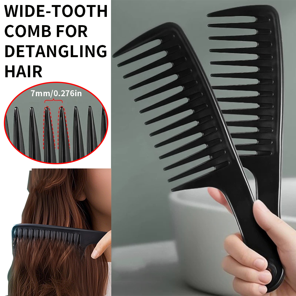 Detangling Wide Comb - 여성용 넓은 빗살 곱슬머리 빗, 튼튼한