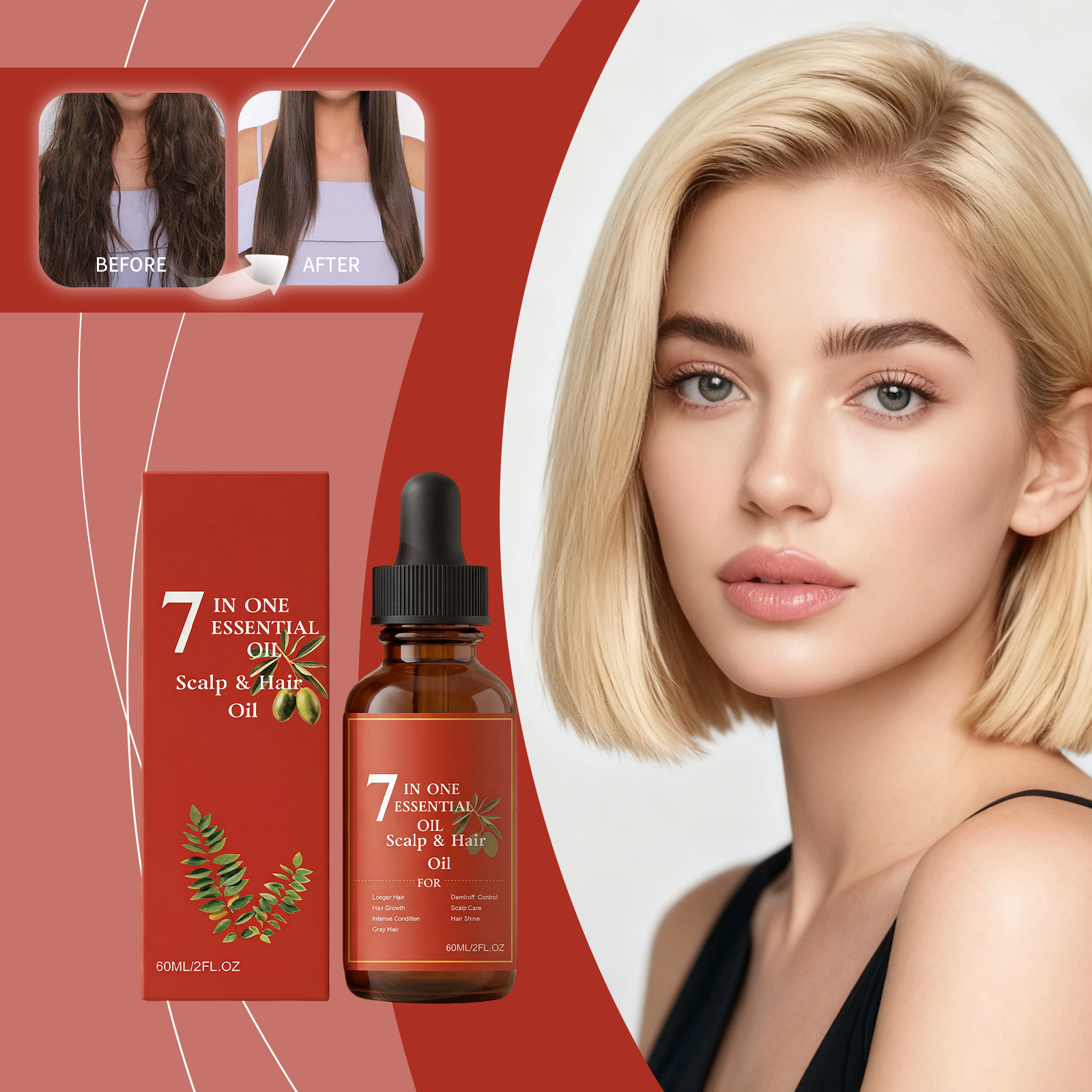 Hair Care Olive Oil - 7-in-1 헤어 에센셜 오일 60ml 로즈마리