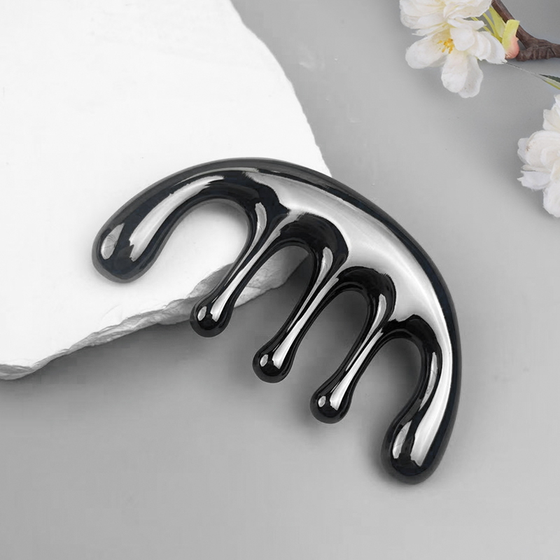Detangling Wide Comb - 5개의 톱니가 있는 금속 마사지 빗