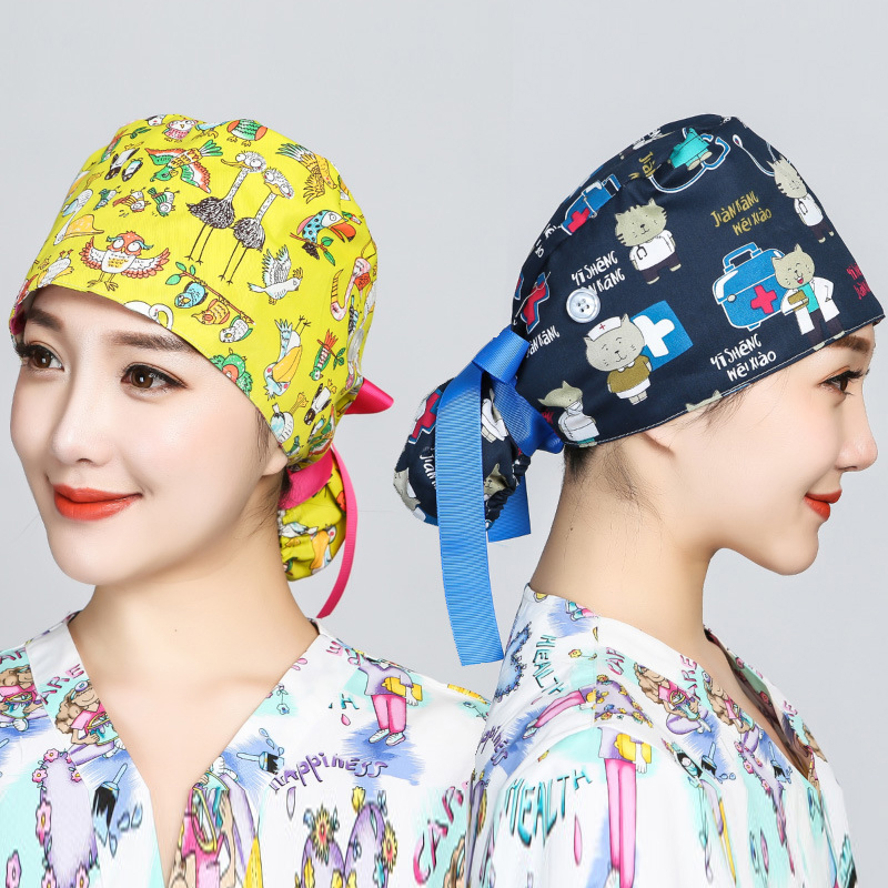 인쇄 된 외과 모자 스크럽 코튼 버튼 닥터 랩 긴 머리 - Hair Care Hospital 리뷰 및 가격