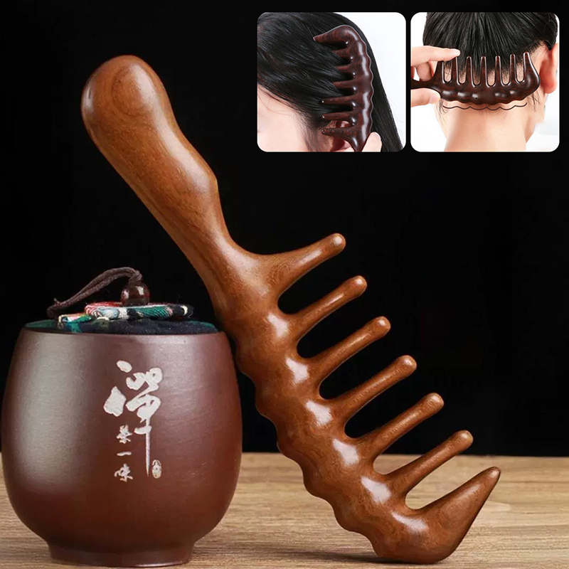 천연 백단향 헤어 빗 정전기 방지 나무 빗 마사지기 긴 - Detangling Wide Comb 리뷰 및 가격