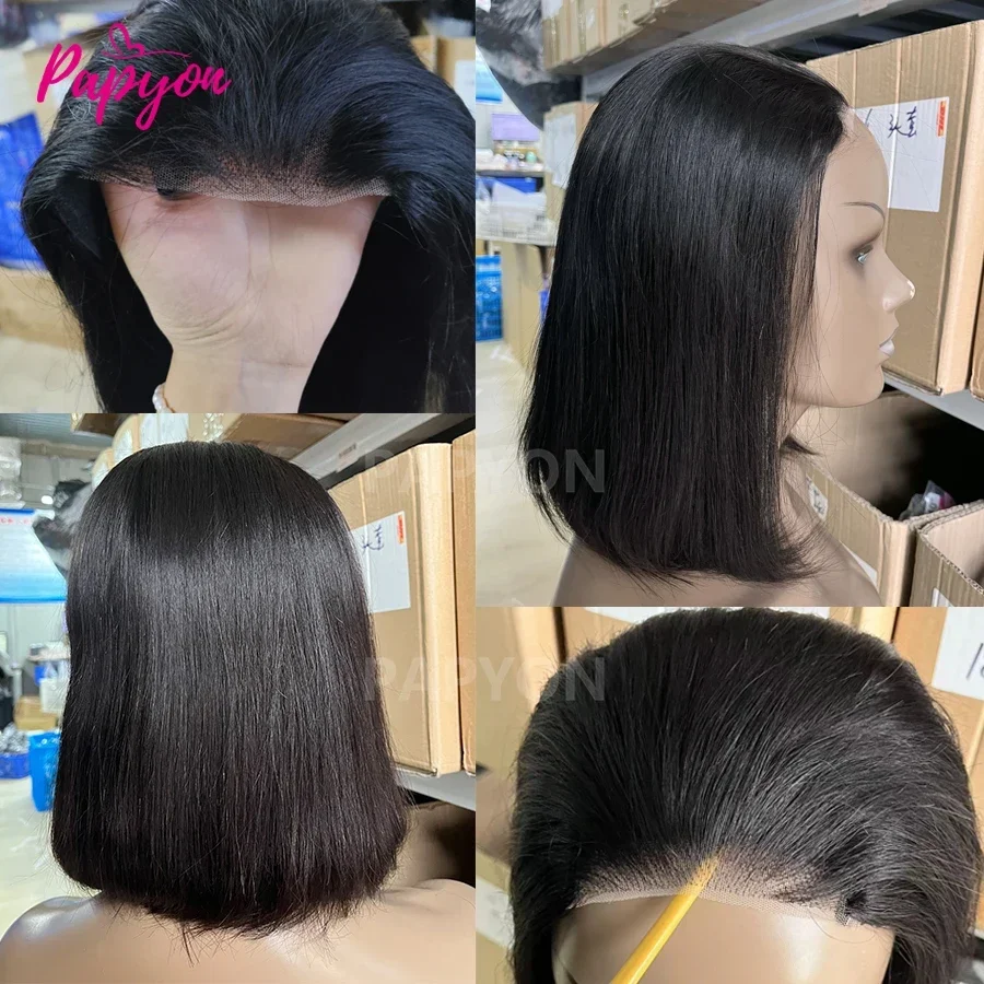 짧은 스트레이트 밥 스타일 인모 가발, 기계식 제작,  - Hair Care Women 리뷰 및 가격