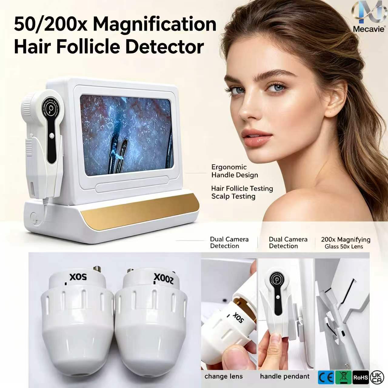 메카비 헤어 모낭 두피 검사기, 50X 200X HD  - Hair Care In Salon 리뷰 및 가격