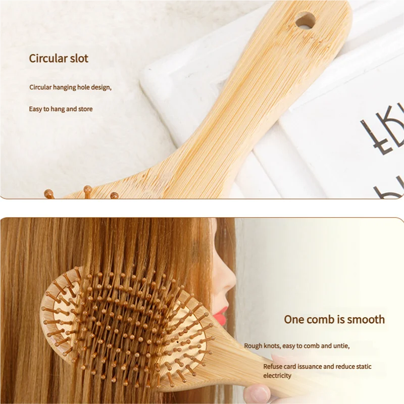 대나무 헤어 브러시 여성용 스타일링 헤어 빗 헤어브러시 - Detangling Wide Comb 리뷰 및 가격